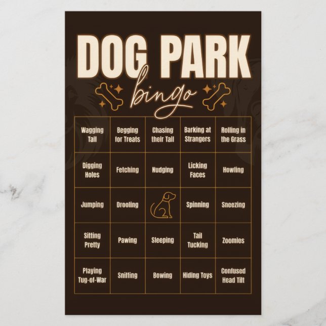 Interaktivt Hundpark Bingo-spel Flygblad (Framsidan)