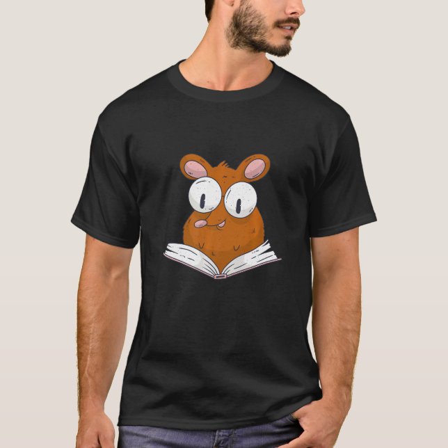 interesting book reading mouse rat t shirt (Framsida)