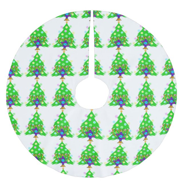 Interfaith Hanukkah jul Julgransmatta Borstad Polyester (Framsidan)