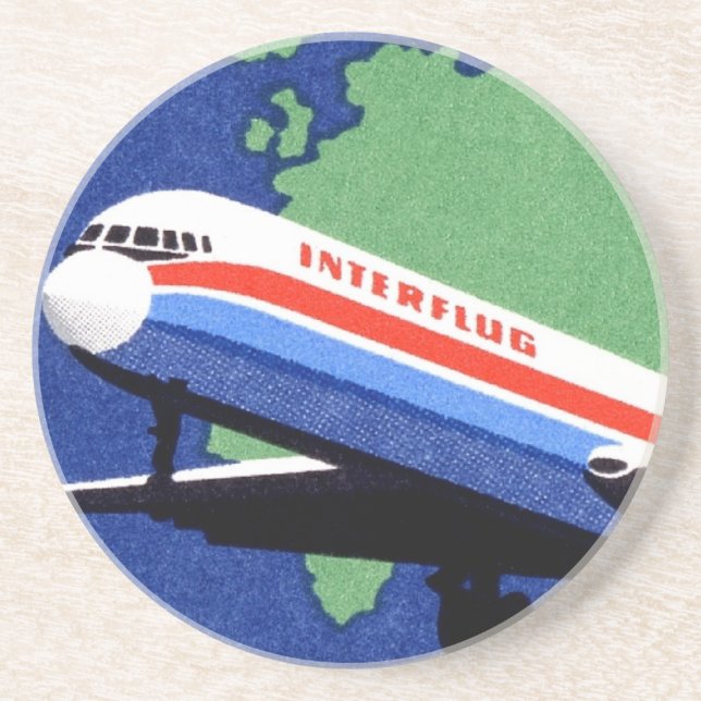 INTERFLUG - National Airline of DDR, Öster Tysklan Underlägg Sandsten (Framsidan)