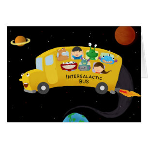 intergalactic buss hälsningskort