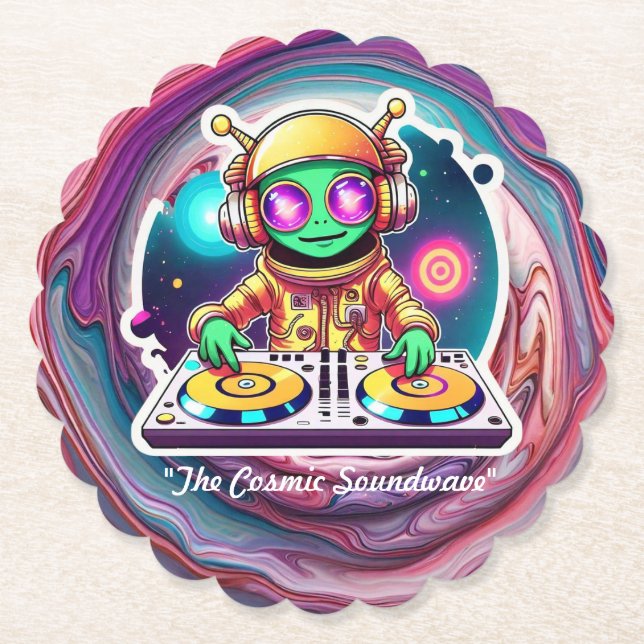 ’Intergalactic DJ Fest’ Underlägg Papper (Framsida)
