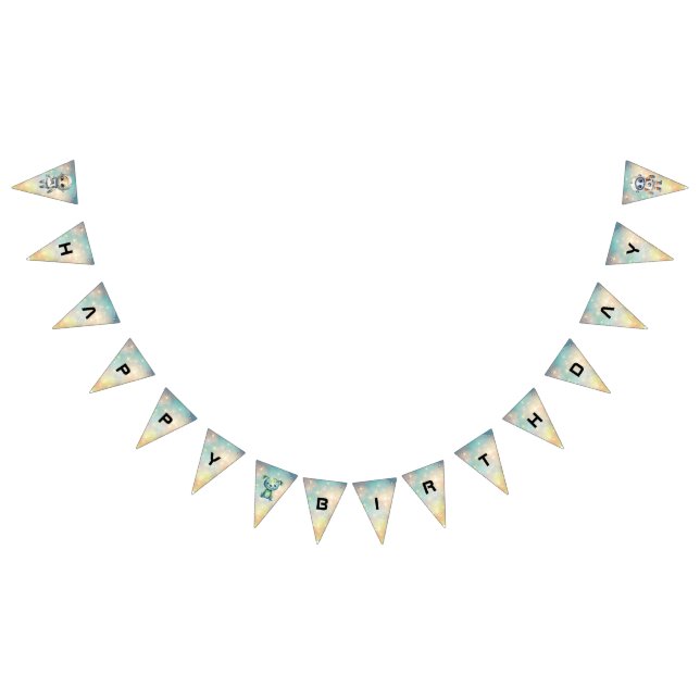 Intergalaktär Plain Birthday Vimplar (Alla)