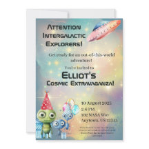 Intergalaktiska födelsedagsinbjudningar