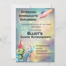 Intergalaktiska födelsedagsinbjudningar inbjudningar