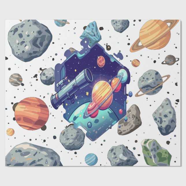 Intergalaktiskt Nebula Gift - omslag Vit Presentpapper (Platt)