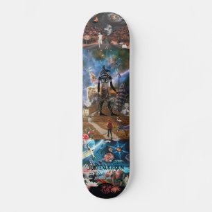 Intergalaktiskt/via ortexovvision mini skateboard bräda 18,5 cm