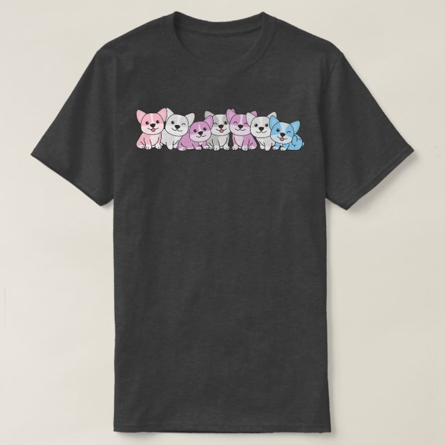 Intergender Flagga Pride Lgbtq Hundar Intergender  T Shirt (Design framsida)