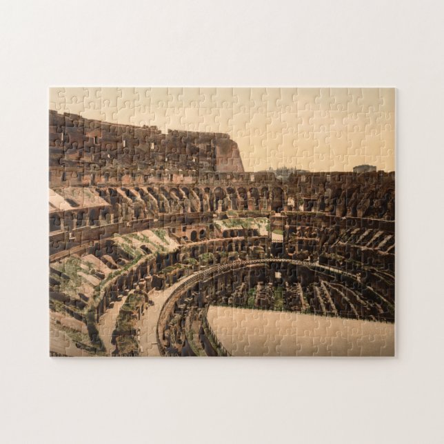 Interiör av Colosseum, Rom, Italien Pussel (Horisontell)