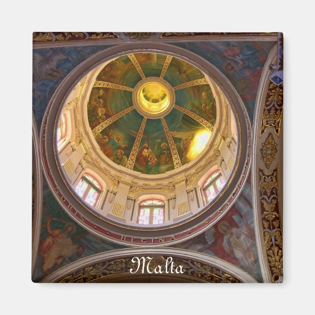 Interiör av kyrka på Malta Magnet (Framsidan)