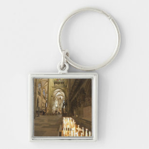 Interiör av St. Peters katedral i Regensburg Fyrkantig Silverfärgad Nyckelring
