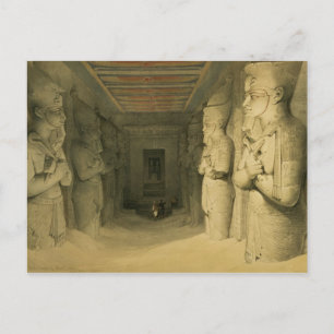 Interiör av templet Abu Simbel, från "Egypten Vykort