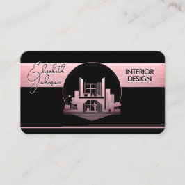Interior Design or Architect Logo Black and Rose Visitkort