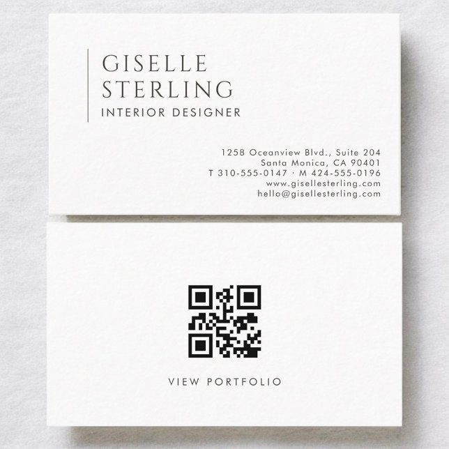 Interior Designer Modern Professional QR Code Visitkort (Skapare uppladdad)