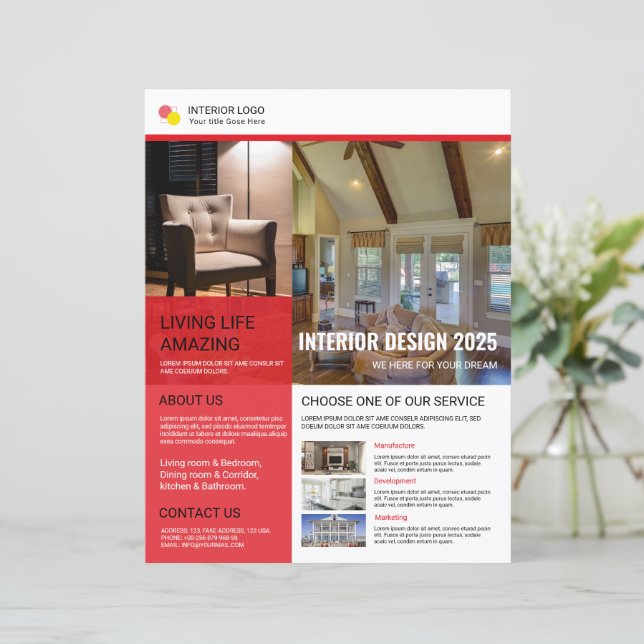 Interior Flyer Design Template (Stående Fram)