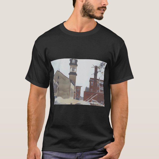 interiör modell som läser Edward Hopper T Shirt (Framsida)