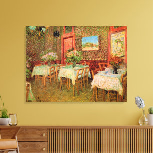 Interiör på en restaurang av Vincent van Gogh Canvastryck