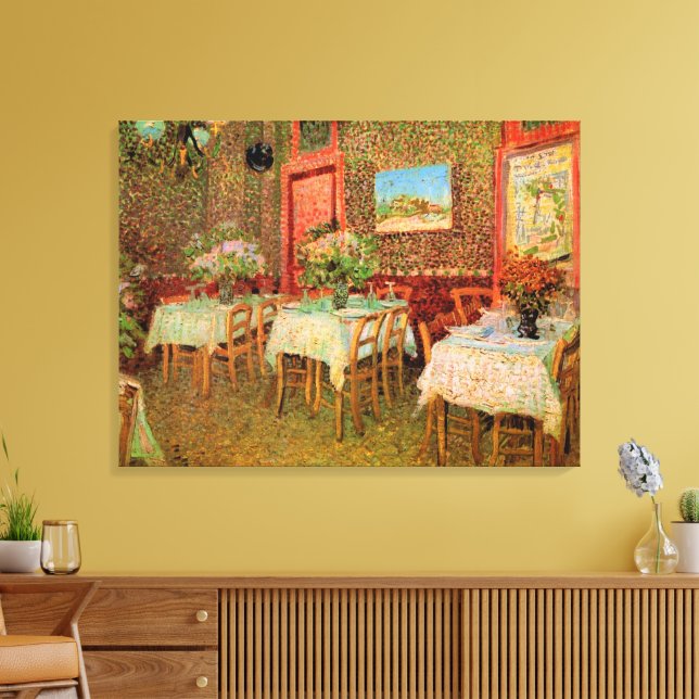 Interiör på en restaurang av Vincent van Gogh Canvastryck (Insitu (Vardagsrum))
