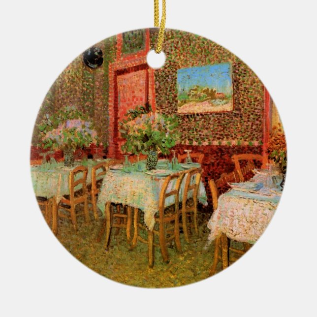 Interiör på en restaurang av Vincent van Gogh Julgransprydnad Keramik (Framsidan)