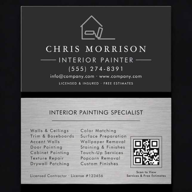 Interior Painting QR Code Professional Visitkort (Skapare uppladdad)