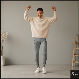 Interlace Mönster - grått och svart Leggings