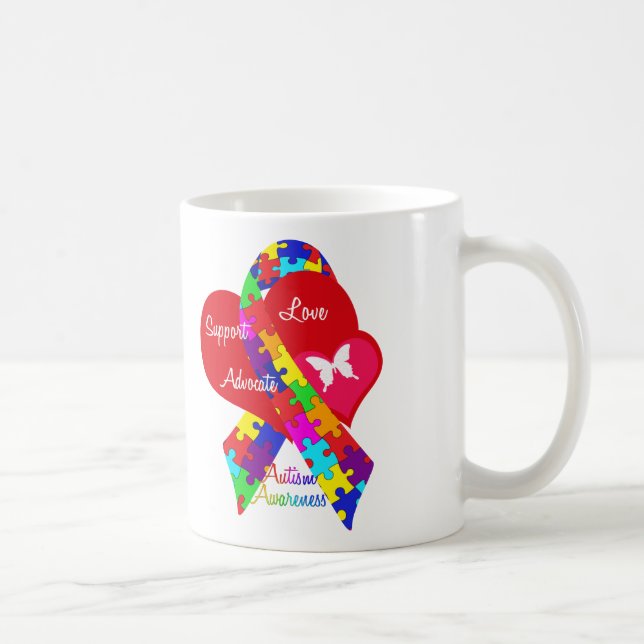 Interlaced Autism Ribbon Kaffemugg (Höger)