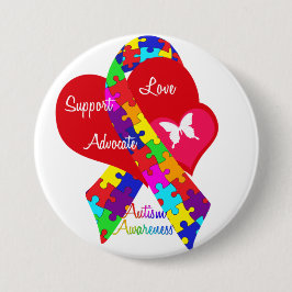 Interlaced Autism Ribbon Knapp