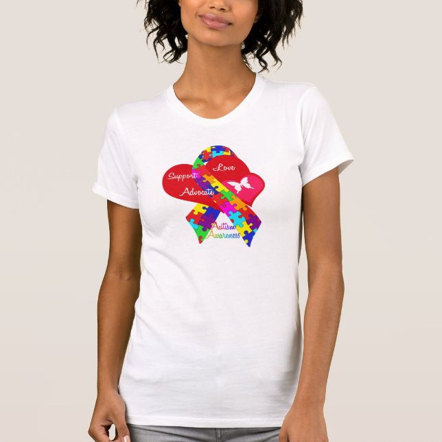 Interlaced Autism Ribbon T Shirt (Framsida)