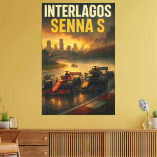 Interlagos Ayrton Senna Hyllning Brasiliansk Grand Canvastryck