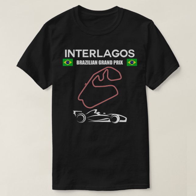 Interlagos Circuit Formula Tävla Brazilian Grand T Shirt (Design framsida)