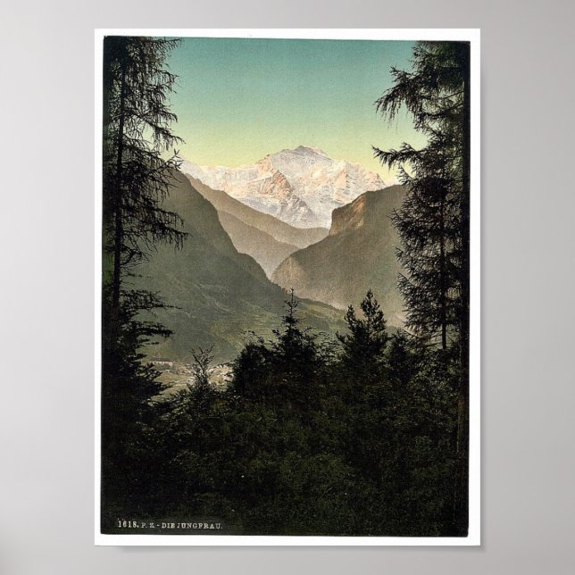 Interlaken, hotell, Bernese Oberland, Schweiz. Poster (Framsidan)