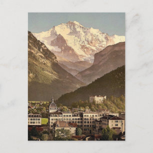 Interlaken, hotell, Bernese Oberland, Schweiz Vykort
