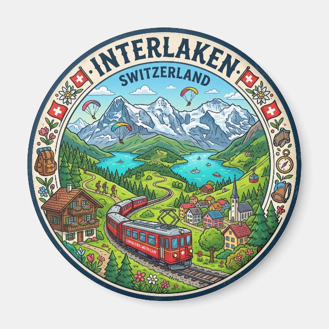 Interlaken Schweiz Magnet (Framsidan)