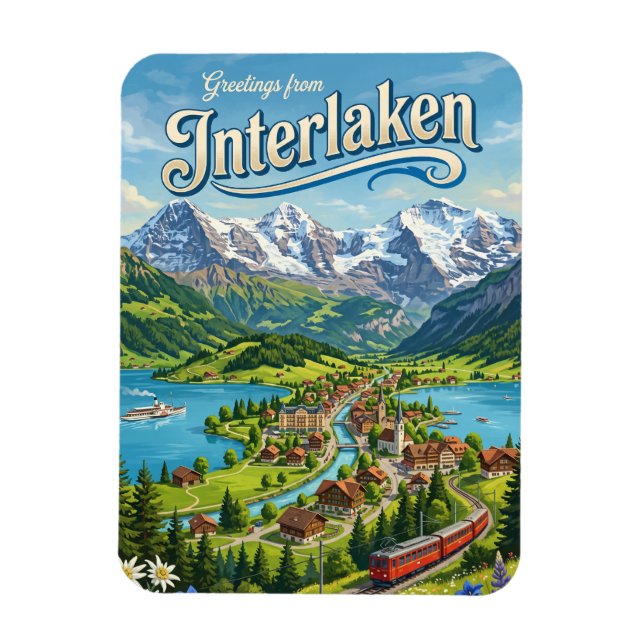 Interlaken Schweiz Magnet (Vertikal)