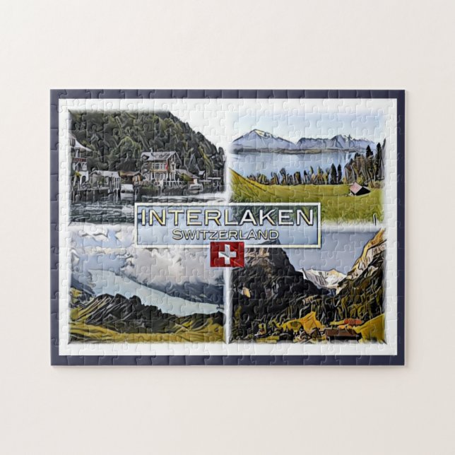 Interlaken - Schweiz - Mosaic - Pussel (Horisontell)