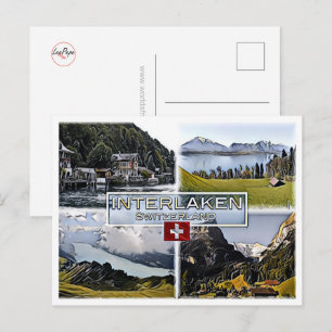 Interlaken - Schweiz - Mosaic - Vykort