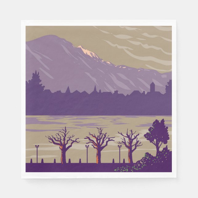 Interlaken Schweiz Pappersservett (Framsidan)