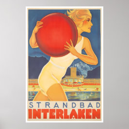 Interlaken Schweiz Resa Poster Strand Konst Man