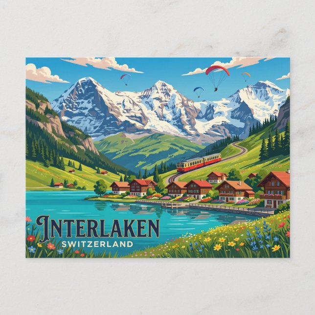 Interlaken Schweiz Vykort (Framsida)