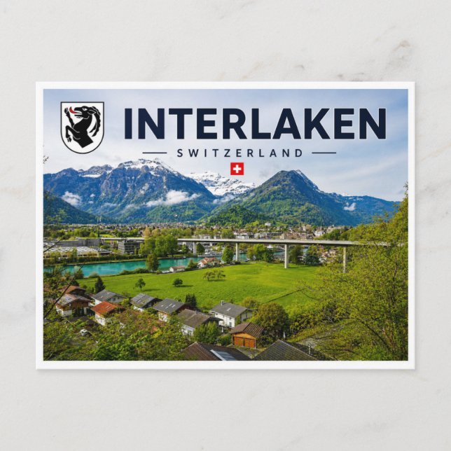 Interlaken - Schweiz Vykort (Framsida)