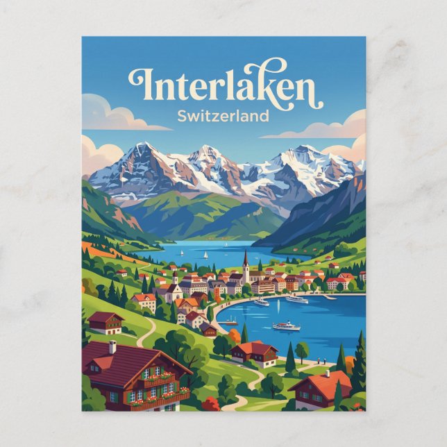 Interlaken Schweiz Vykort (Framsida)