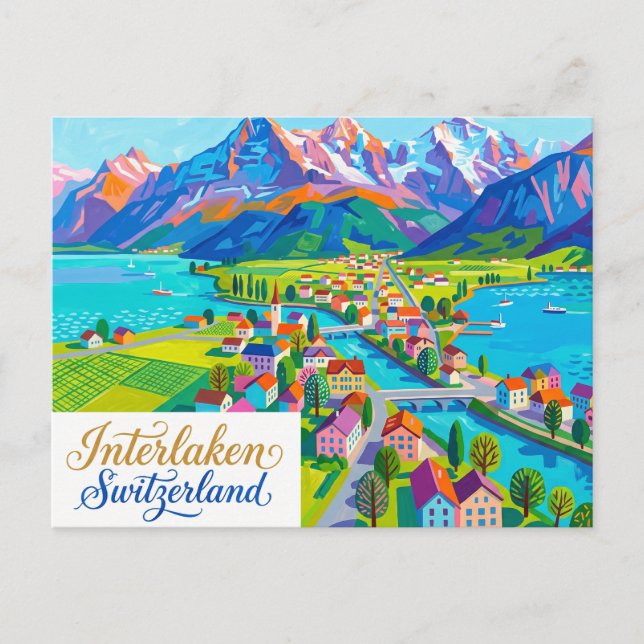 Interlaken Schweiz Vykort (Framsida)