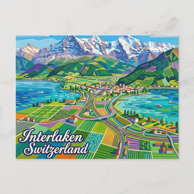 Interlaken Schweiz Vykort (Framsida)
