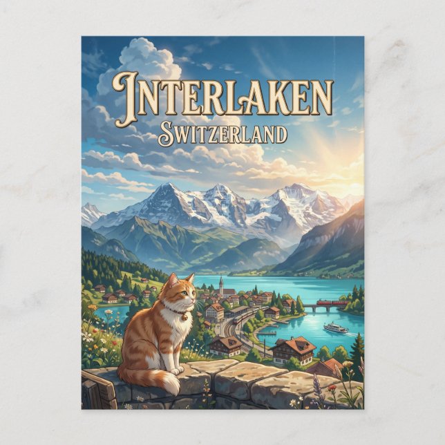 Interlaken Schweiz Vykort (Framsida)