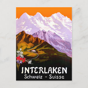 Interlaken stad under Schweiz bergen Vykort