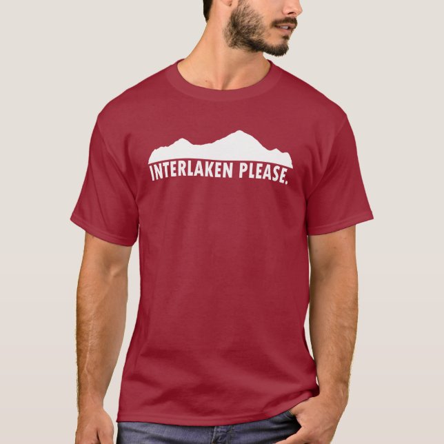 Interlaken Switzerland Please T Shirt (Framsida)