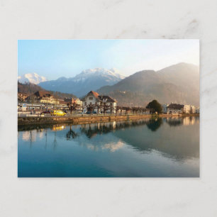 Interlaken Väster Staion och Floden Vykort