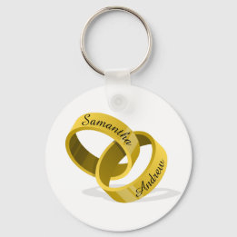 Interlåsande Bröllop Ringar - graverade tullnamn Nyckelring