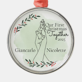 Interlocking Hands First Christmas Together Julgransprydnad Metall
