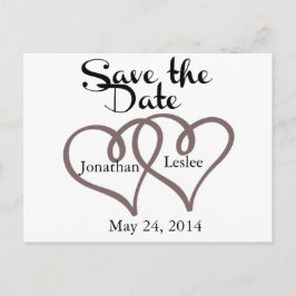Interlocking Heartors - Save the Date (spara datum Meddelande Vykort